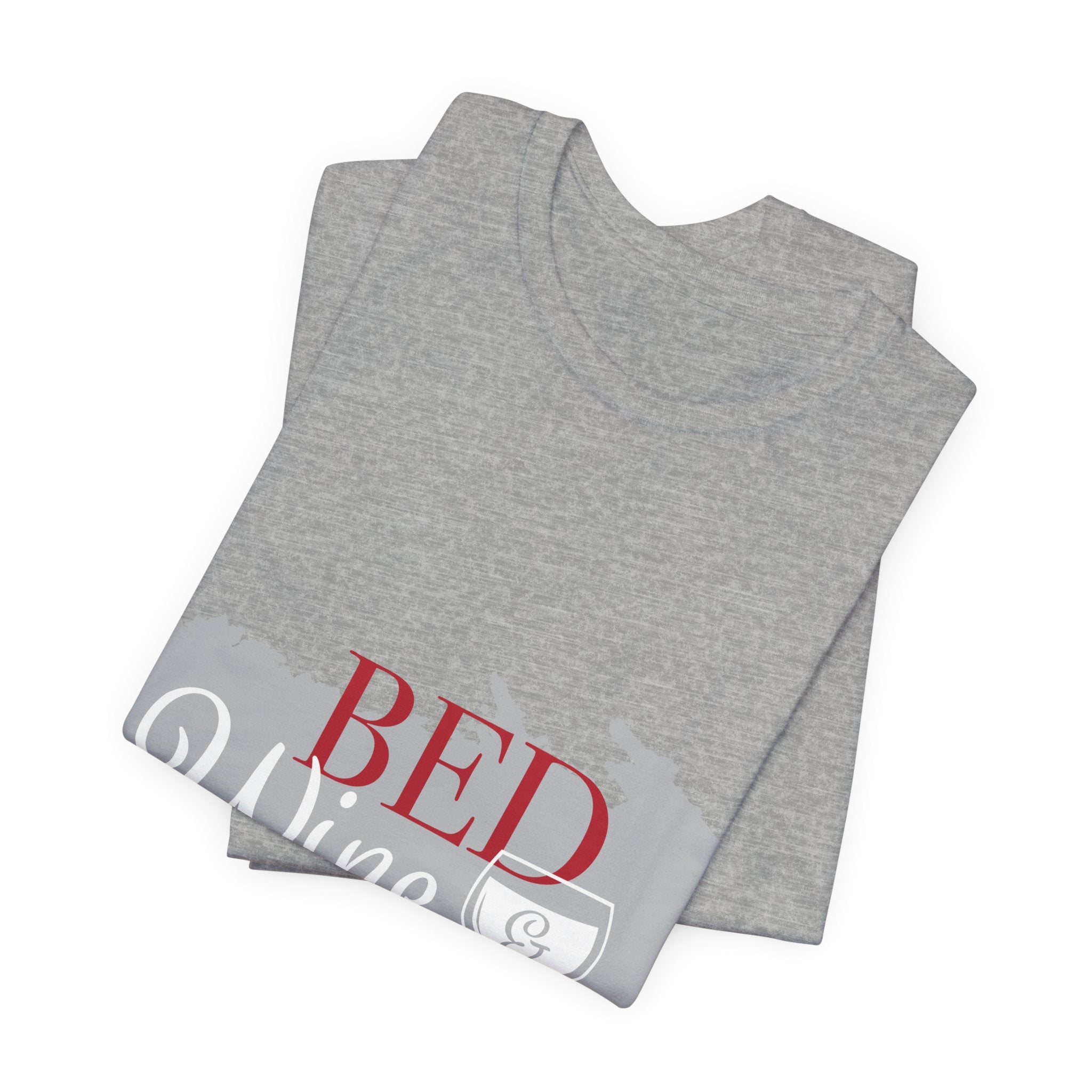 Bed Wine & Blue Tee – Patriotic Relaxation Graphic Shirt