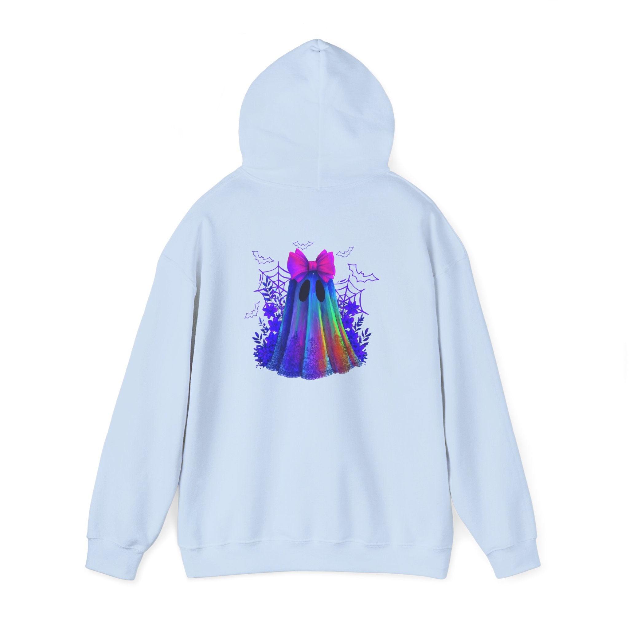 Colorful Ghost Hoodie with Bow — Cute Rainbow Halloween Pullover