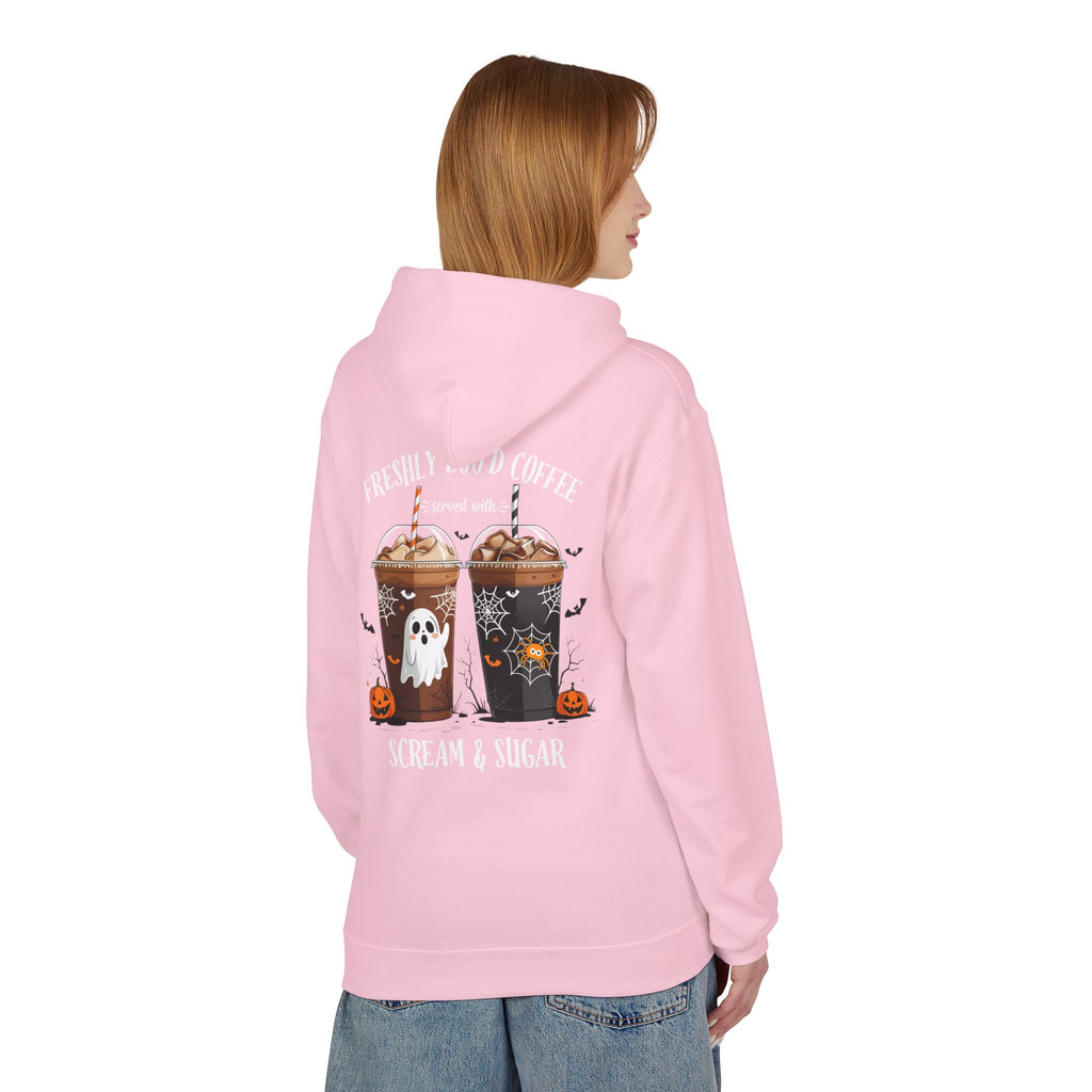 Halloween Coffee Hoodie - "Freshly Brew'd Coffee" Scream & Sugar Graphic
