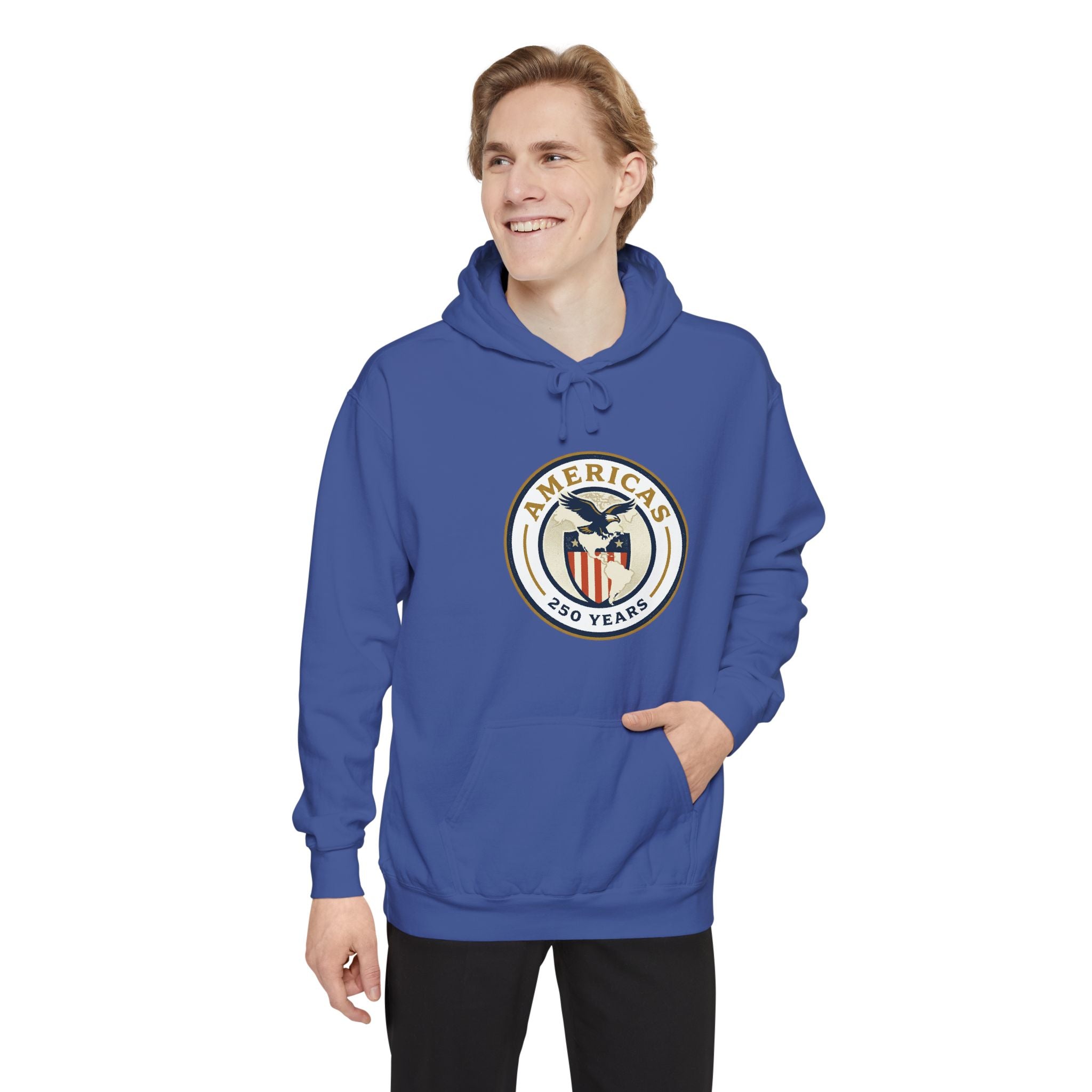 America 250 Emblem Hoodie - Patriotic Eagle Seal Pullover