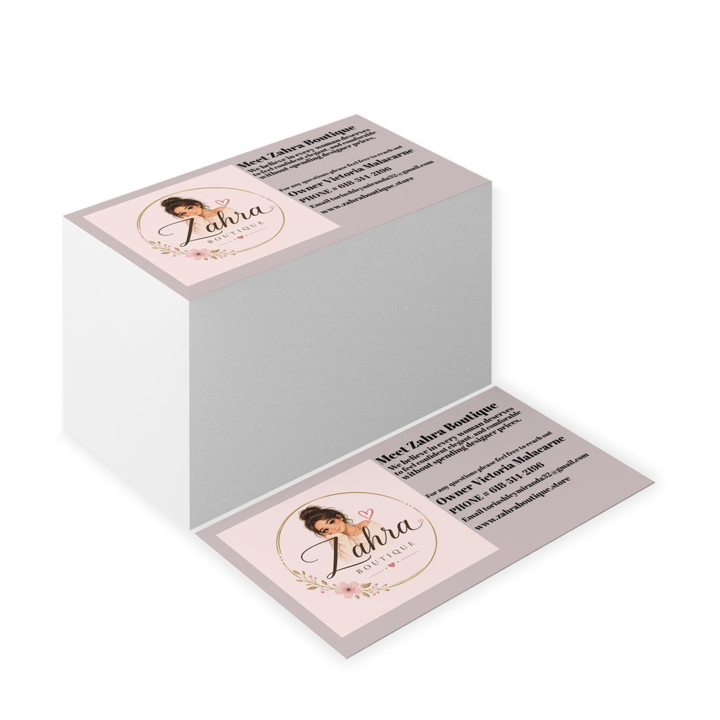 Boutique Business Cards — Feminine Pink Floral Logo Design