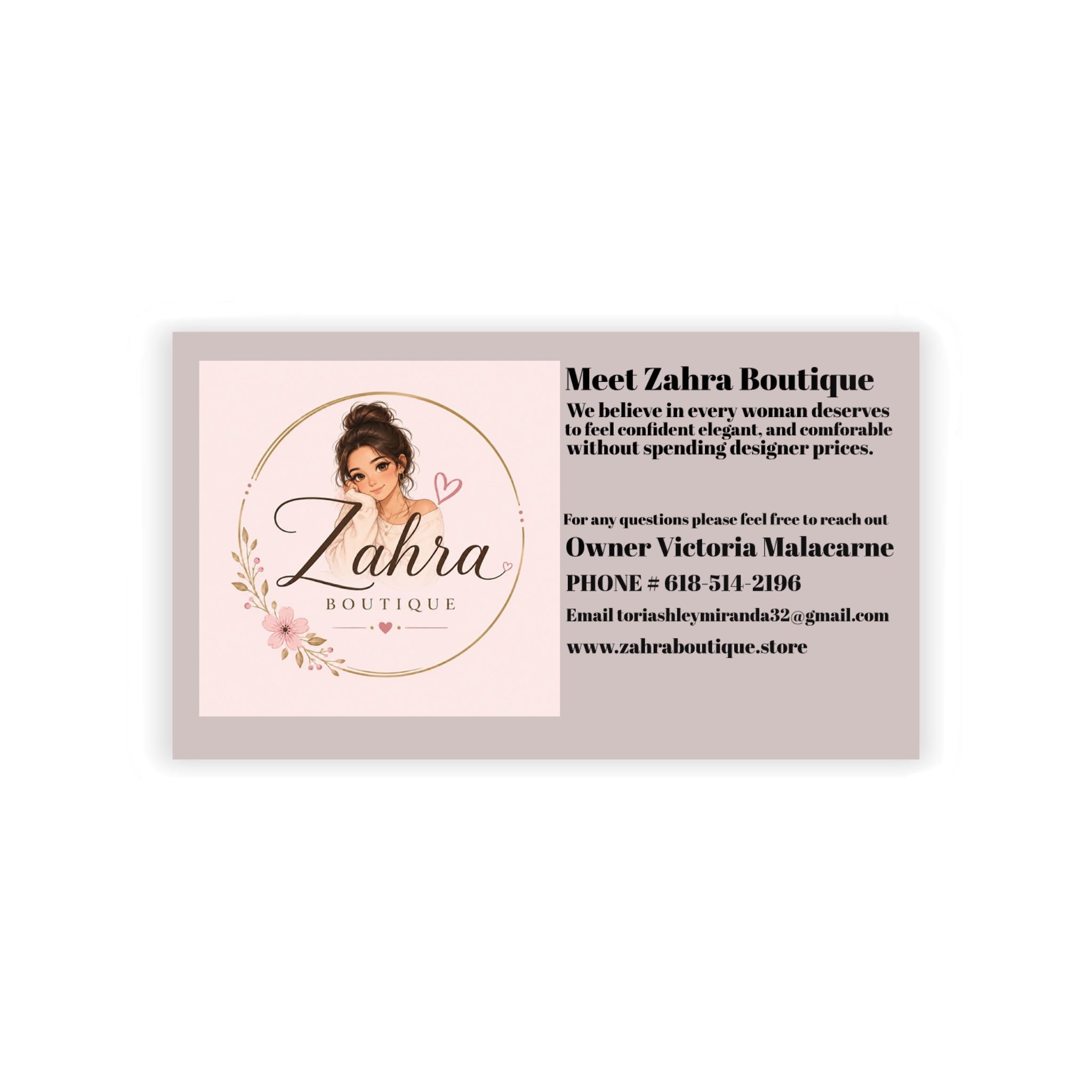 Boutique Business Cards — Feminine Pink Floral Logo Design
