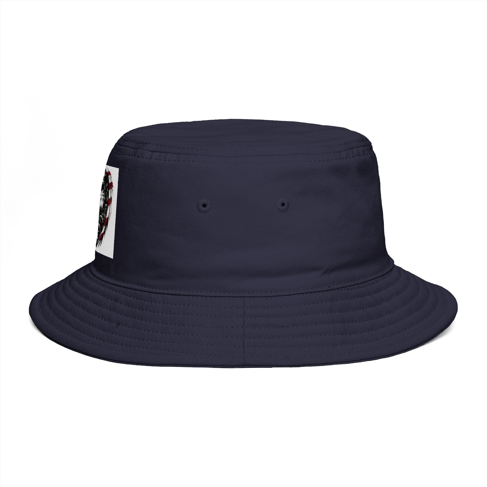 Patriotic Eagle Bucket Hat – American Flag Heart Graphic