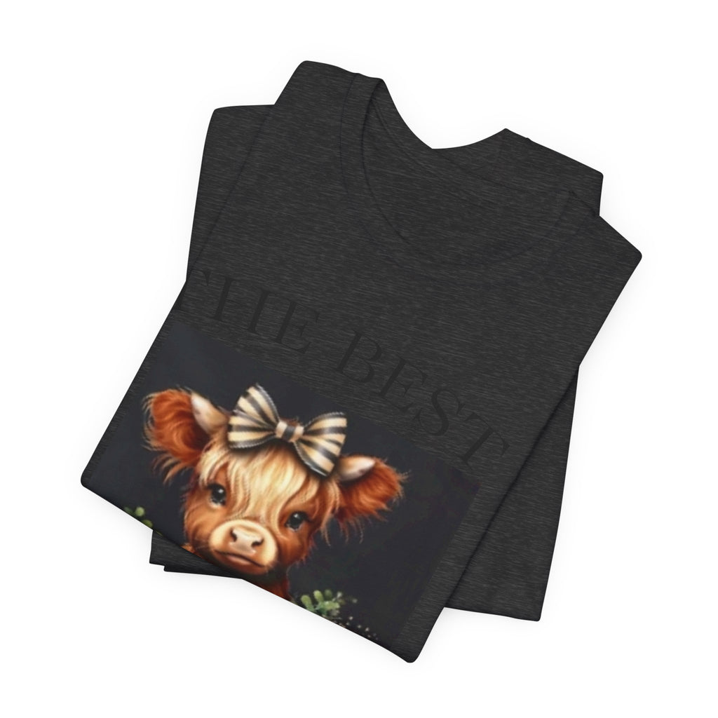 The Best Teacher Cow Tee — Cute Floral Cow Graphic Teacher T-Shirt