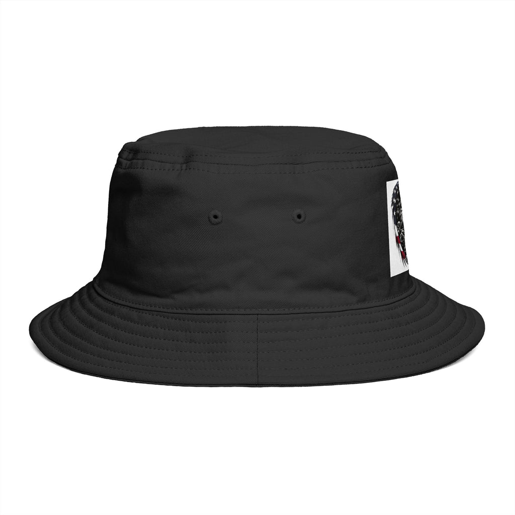 Patriotic Eagle Bucket Hat – American Flag Heart Graphic