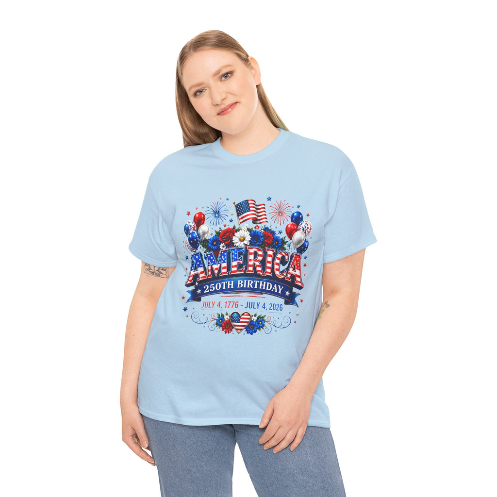 America 250th Birthday T-Shirt — July 4th 1776–2026 Patriotic Tee
