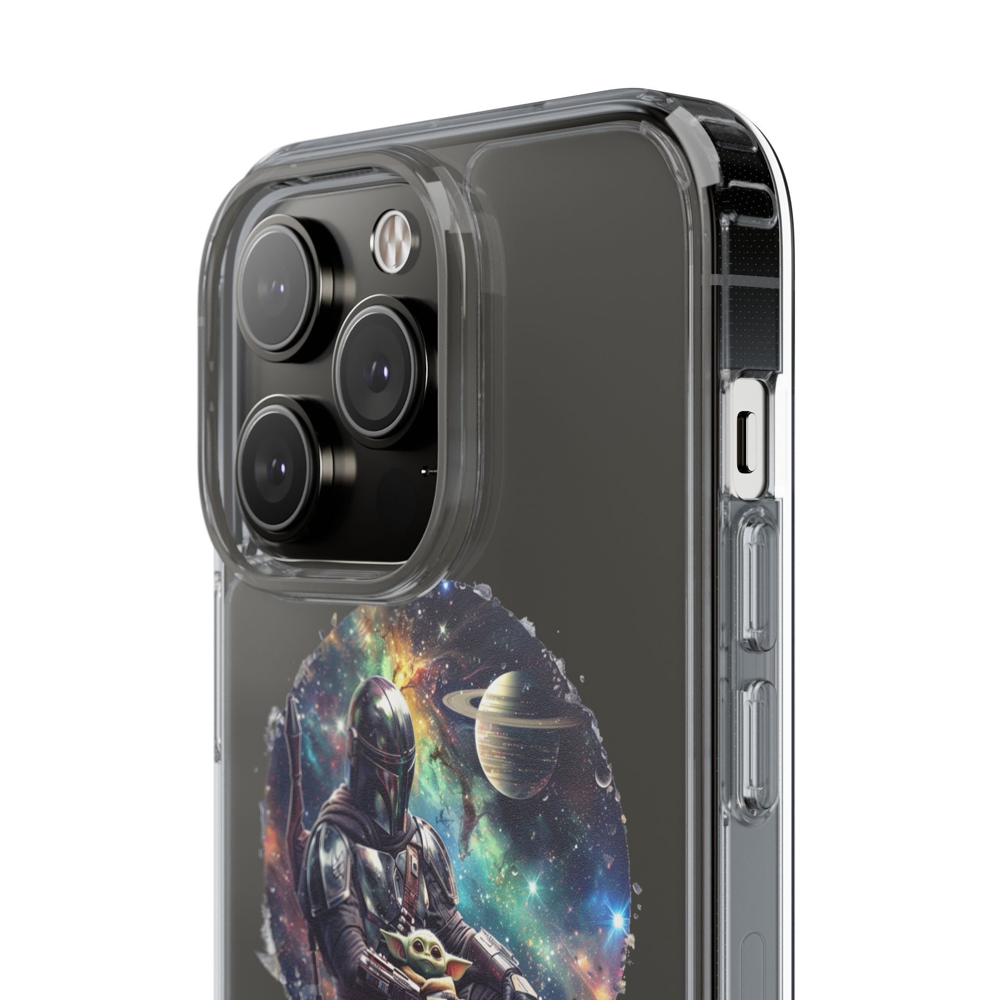 Clear Phone Case — Mandalorian & Grogu Space Art Clear Case