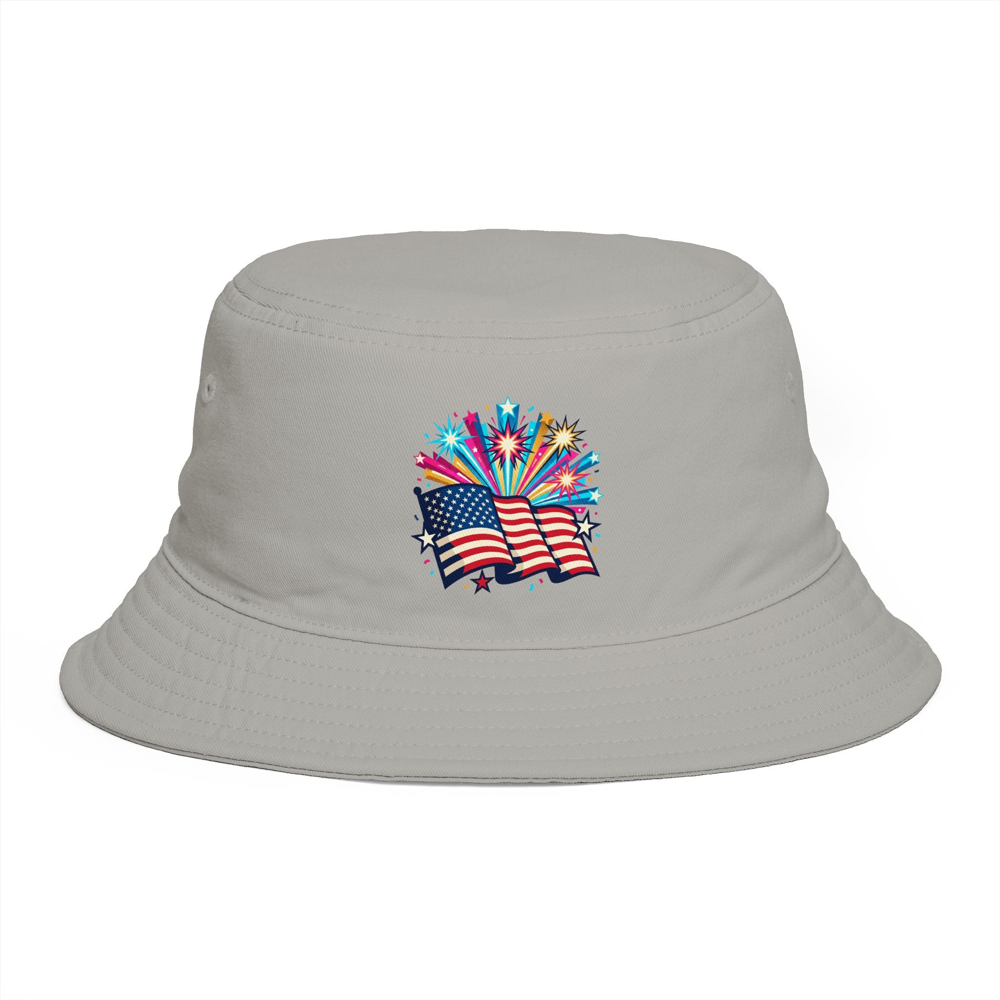 Patriotic Fireworks Bucket Hat – American Flag Celebration Hat