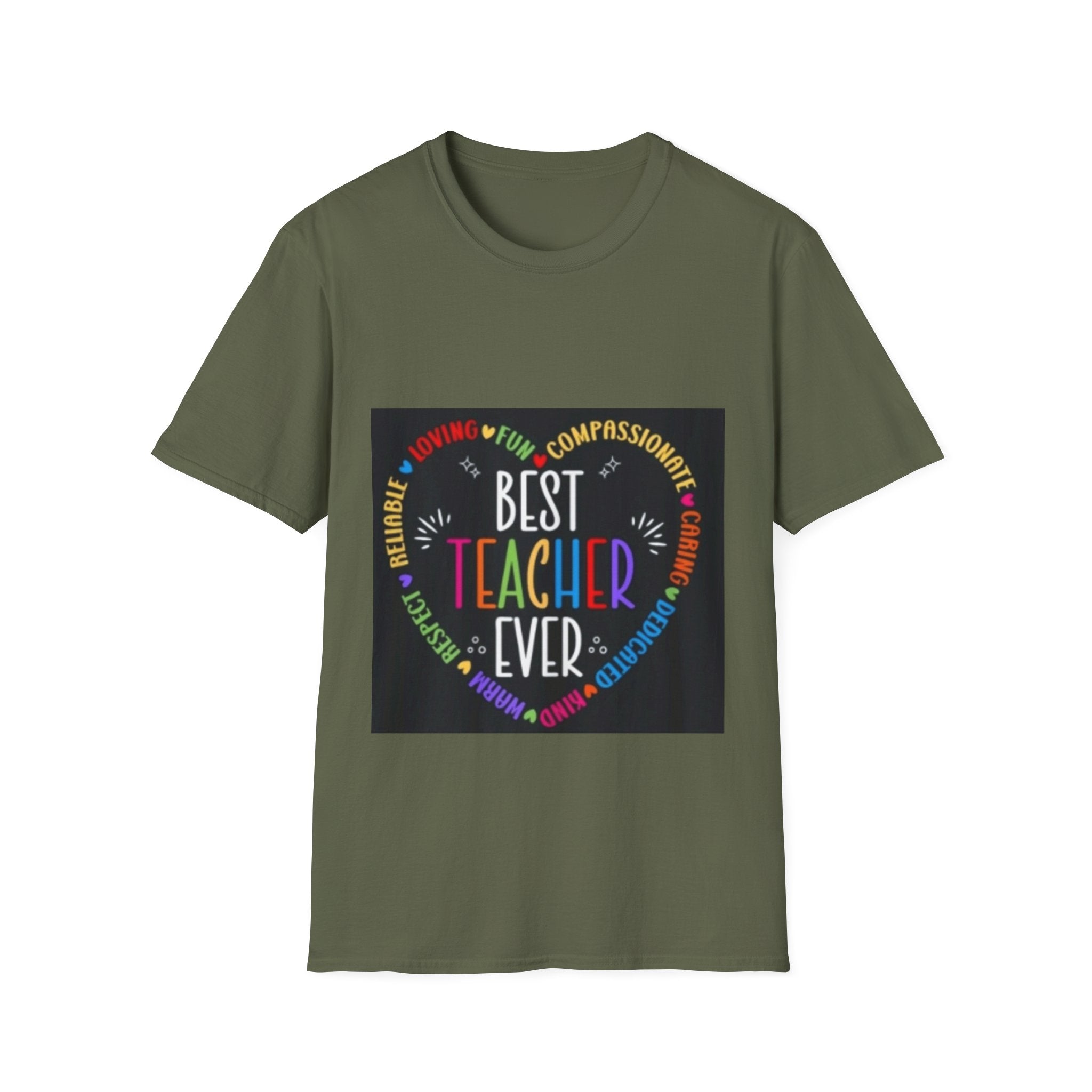 Best Teacher Ever T-Shirt — Colorful Heart Tribute for Educators, Teacher Appreciation Gift