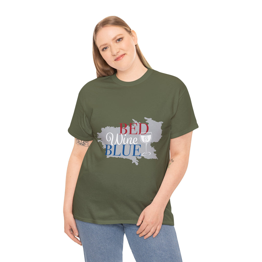 T-Shirt — "Red Wine Blue" Patriotic Wine Lover Graphic Tee