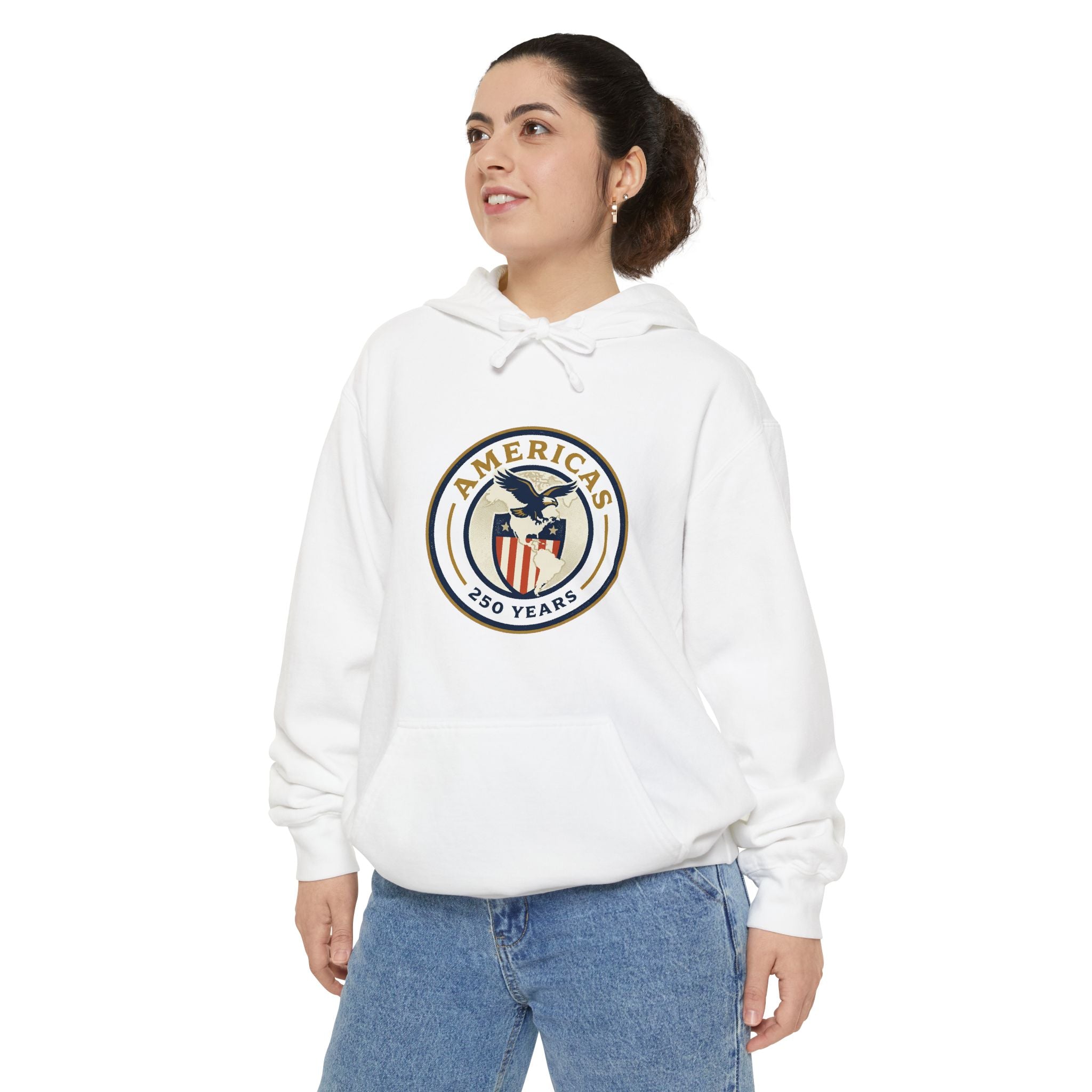 America 250 Emblem Hoodie - Patriotic Eagle Seal Pullover