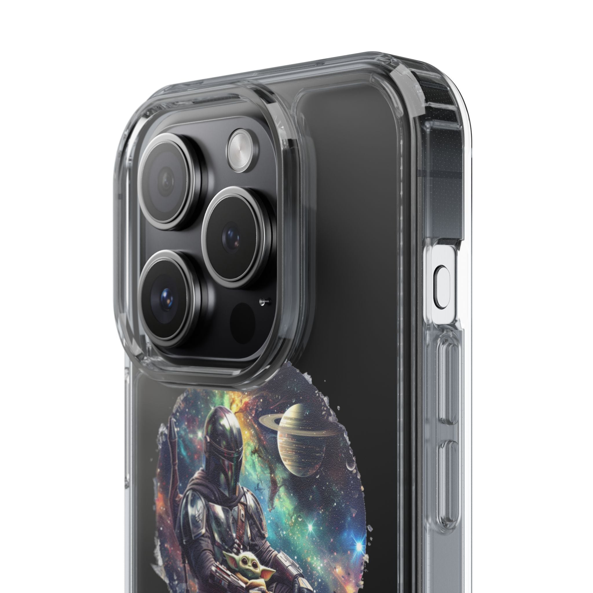Clear Phone Case — Mandalorian & Grogu Space Art Clear Case