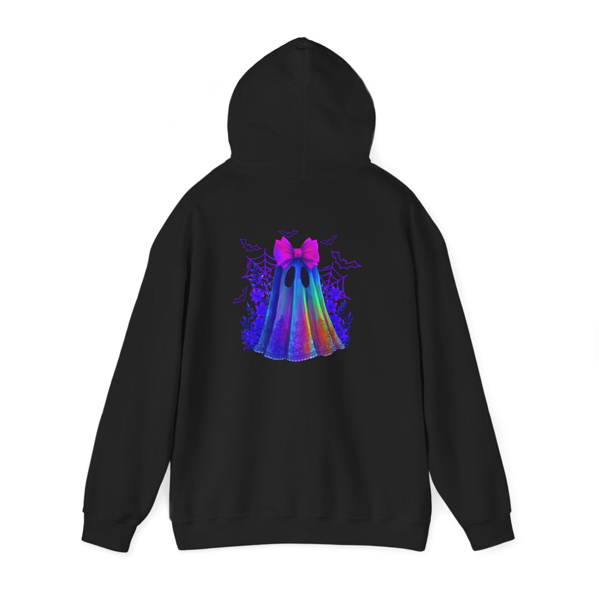 Colorful Ghost Hoodie with Bow — Cute Rainbow Halloween Pullover
