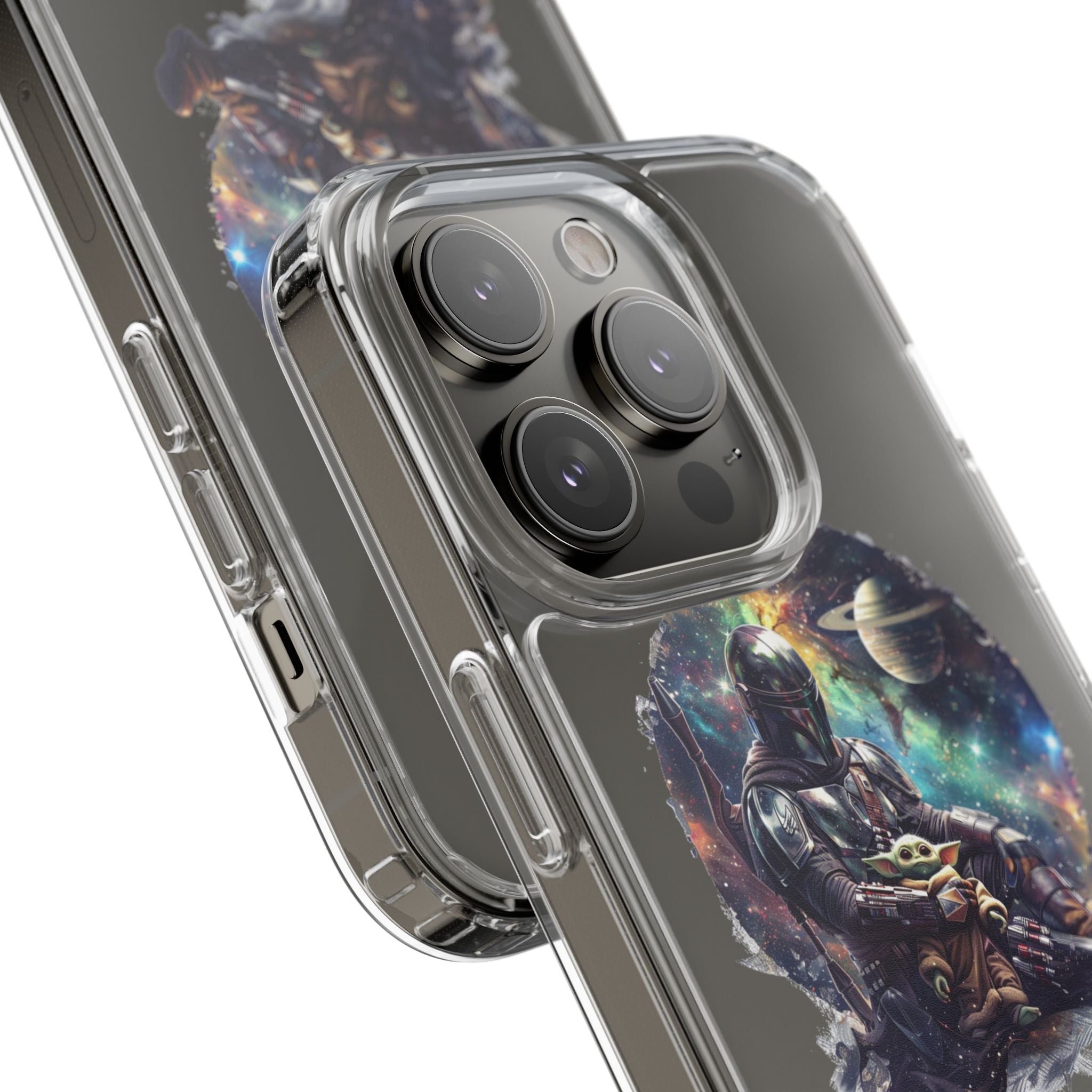 Clear Phone Case — Mandalorian & Grogu Space Art Clear Case