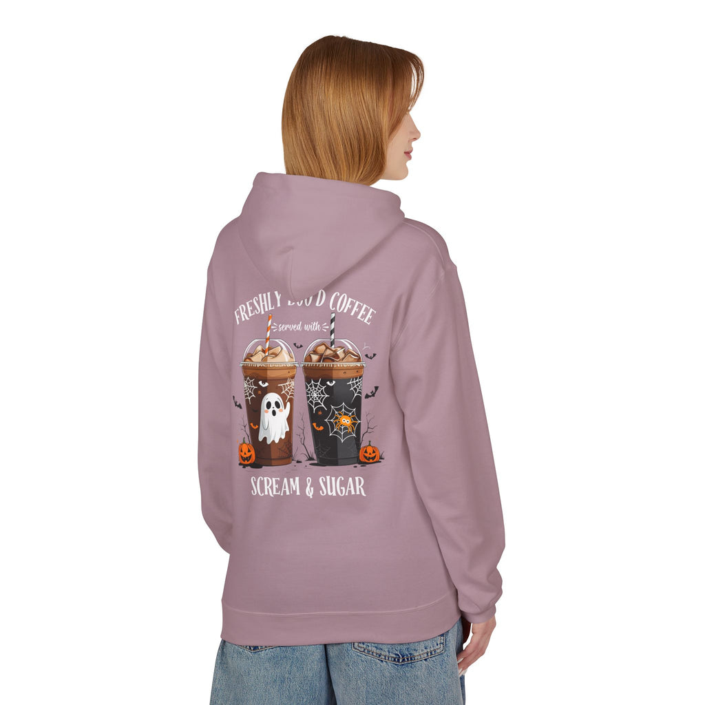 Halloween Coffee Hoodie - "Freshly Brew'd Coffee" Scream & Sugar Graphic