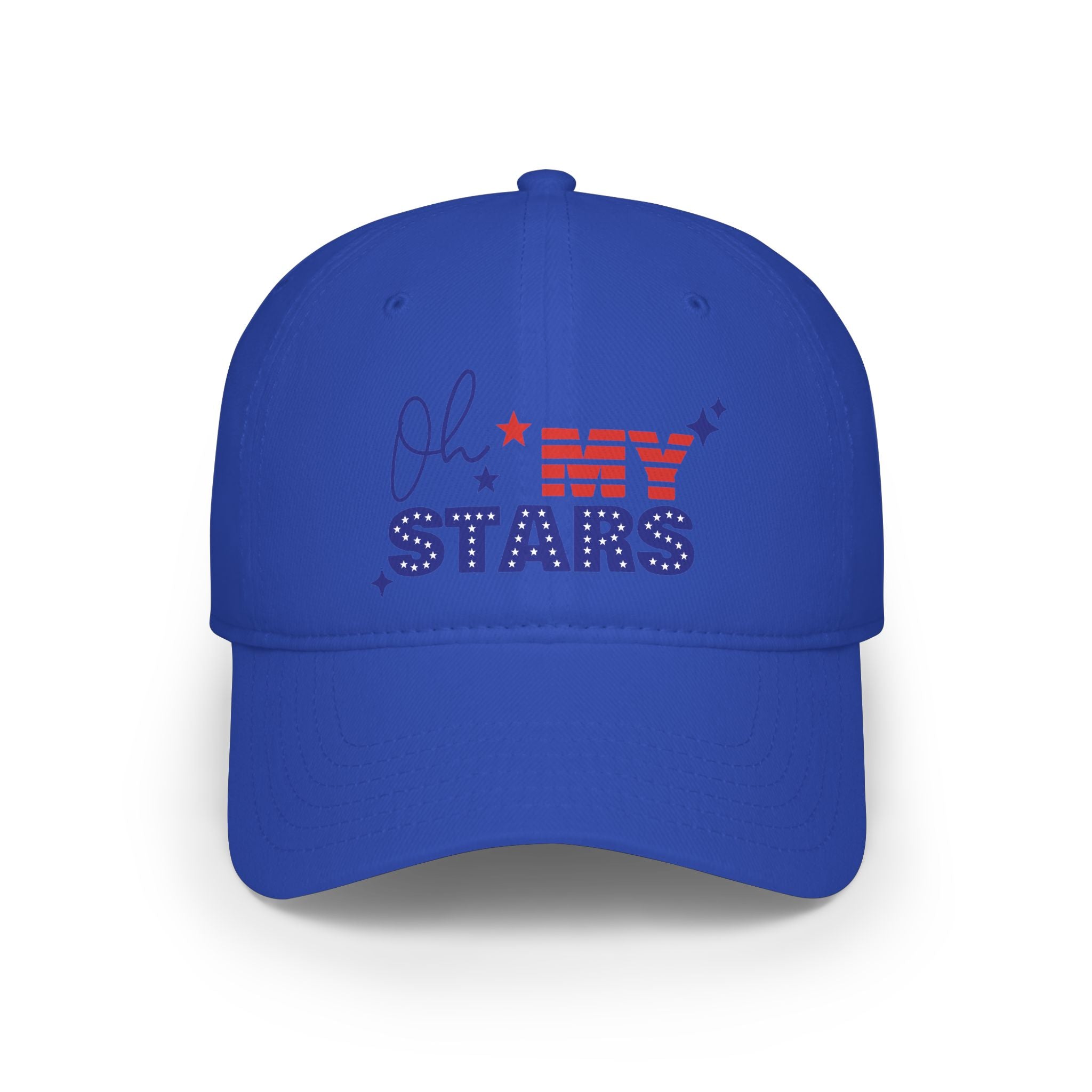 Oh Stars Red Baseball Cap — Retro Sparkle Logo Dad Hat