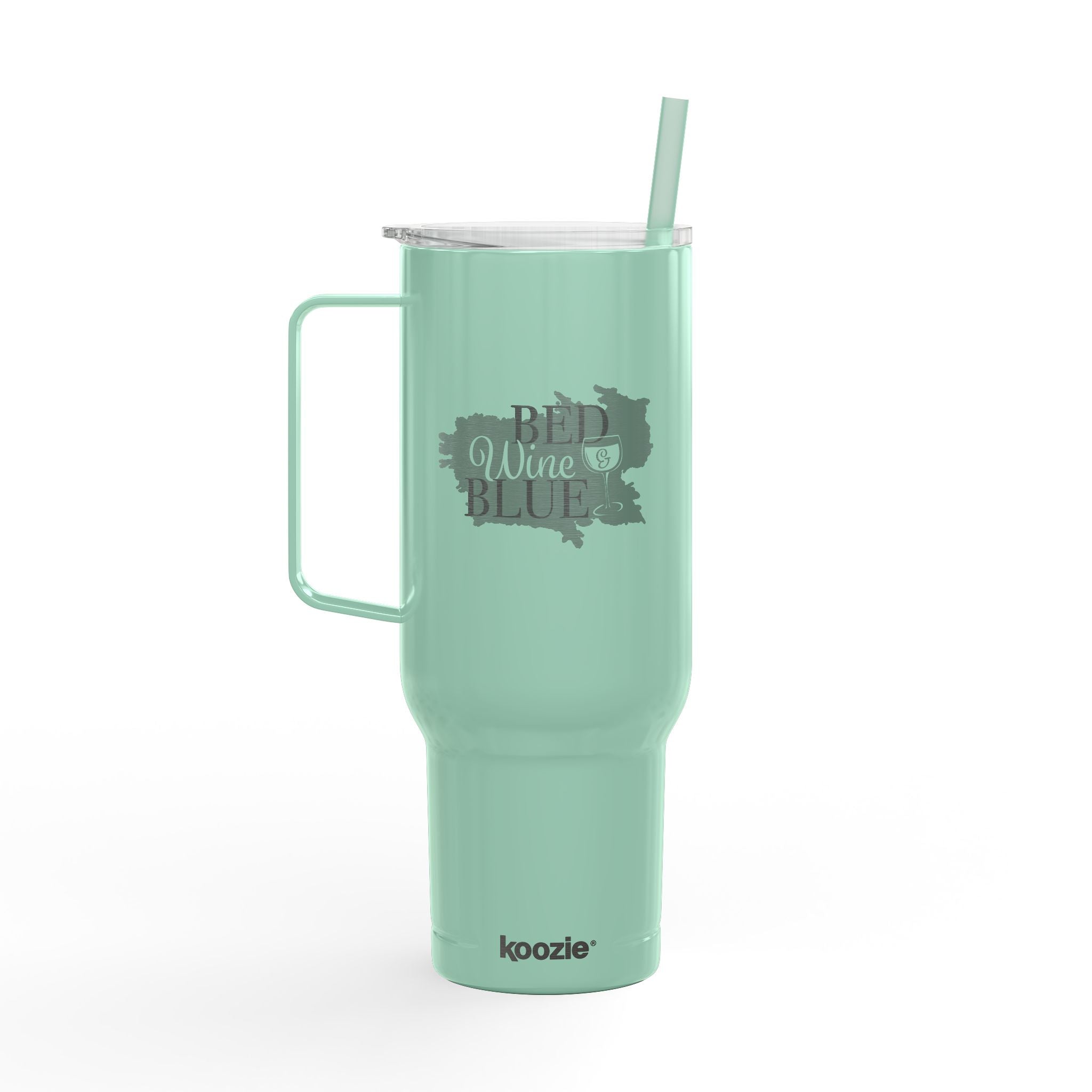 40oz Insulated Tumbler (Engraved) — Red Wine Blue Design