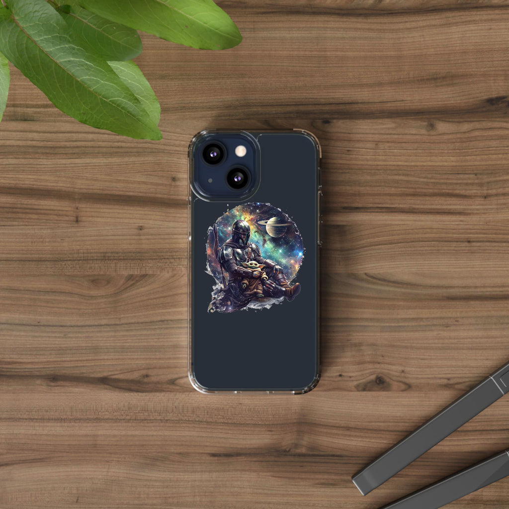 Clear Phone Case — Mandalorian & Grogu Space Art Clear Case
