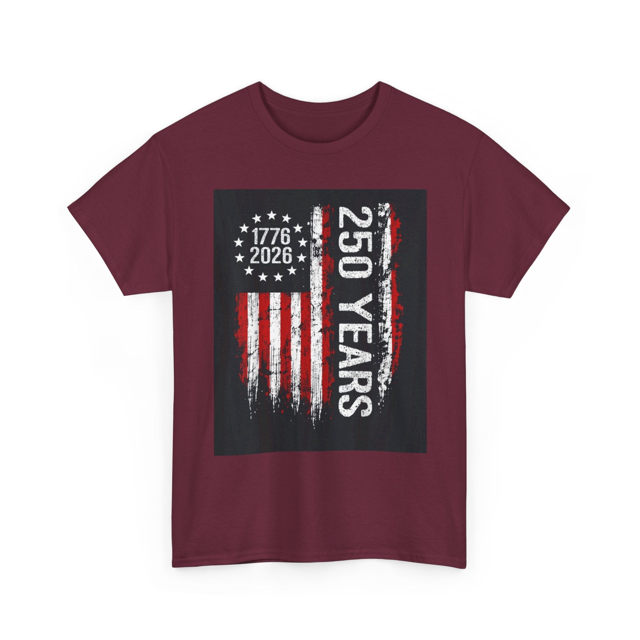 250 Years USA Flag T-Shirt — 1776-2026 Bicentennial Celebration Tee