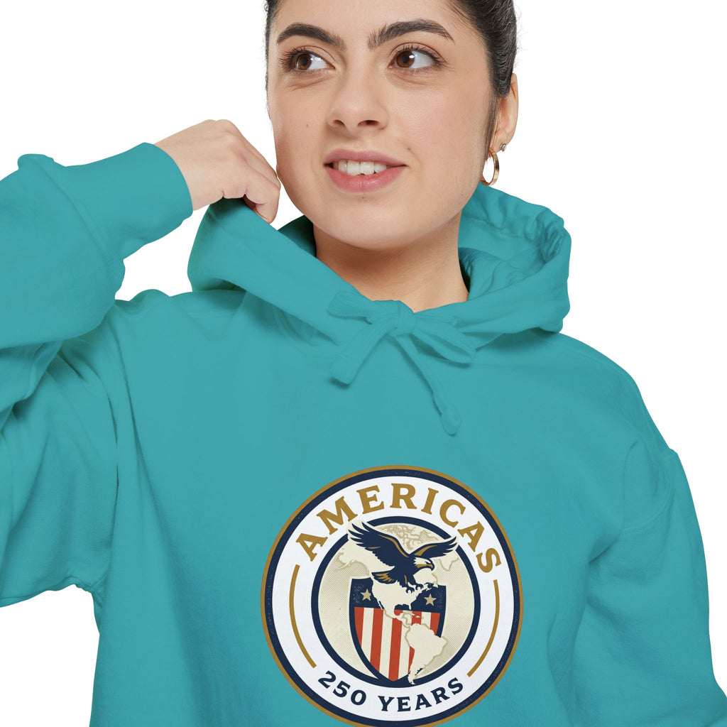America 250 Emblem Hoodie - Patriotic Eagle Seal Pullover