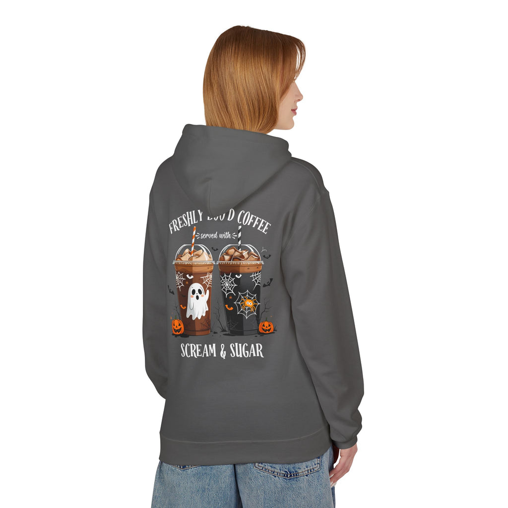 Halloween Coffee Hoodie - "Freshly Brew'd Coffee" Scream & Sugar Graphic