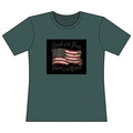 Women's Patriotic T‑Shirt – 'Land of the Free, Home of the Brave' American Flag Graphic
