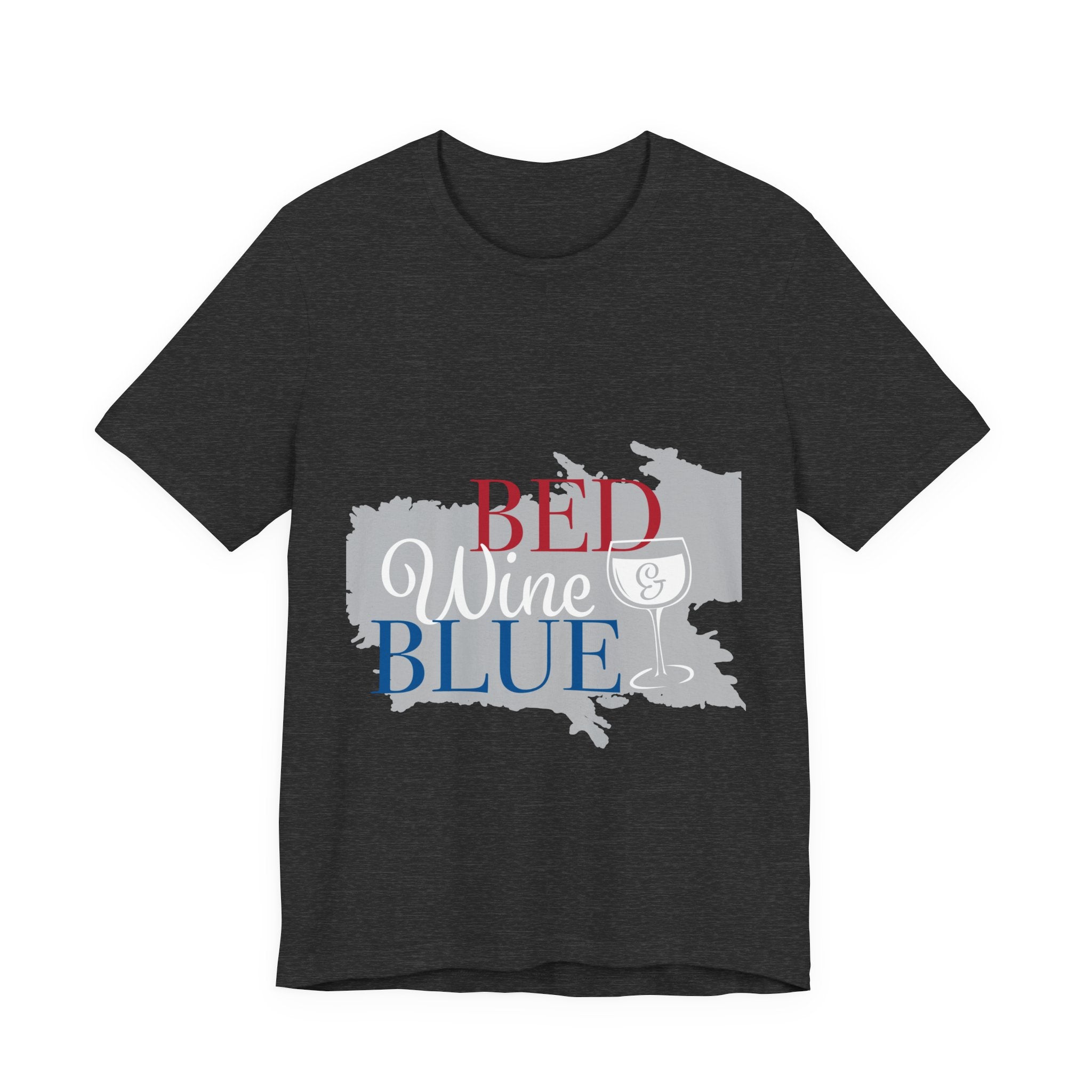 Bed Wine & Blue Tee – Patriotic Relaxation Graphic Shirt