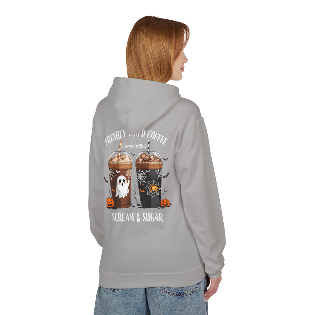 Halloween Coffee Hoodie - "Freshly Brew'd Coffee" Scream & Sugar Graphic