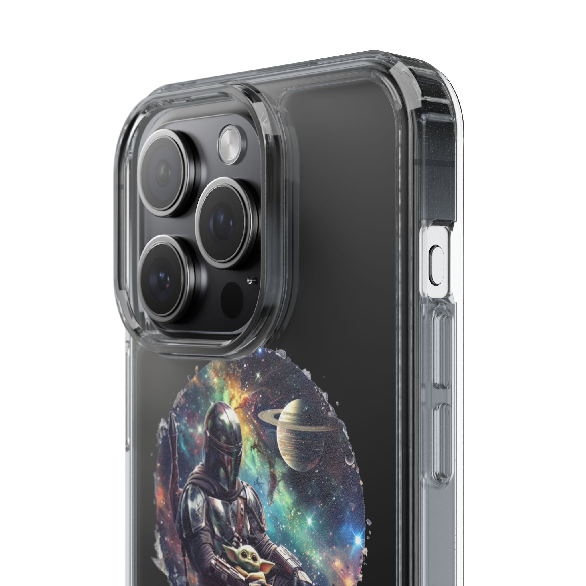 Clear Phone Case — Mandalorian & Grogu Space Art Clear Case