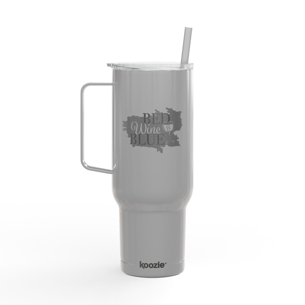 40oz Insulated Tumbler (Engraved) — Red Wine Blue Design