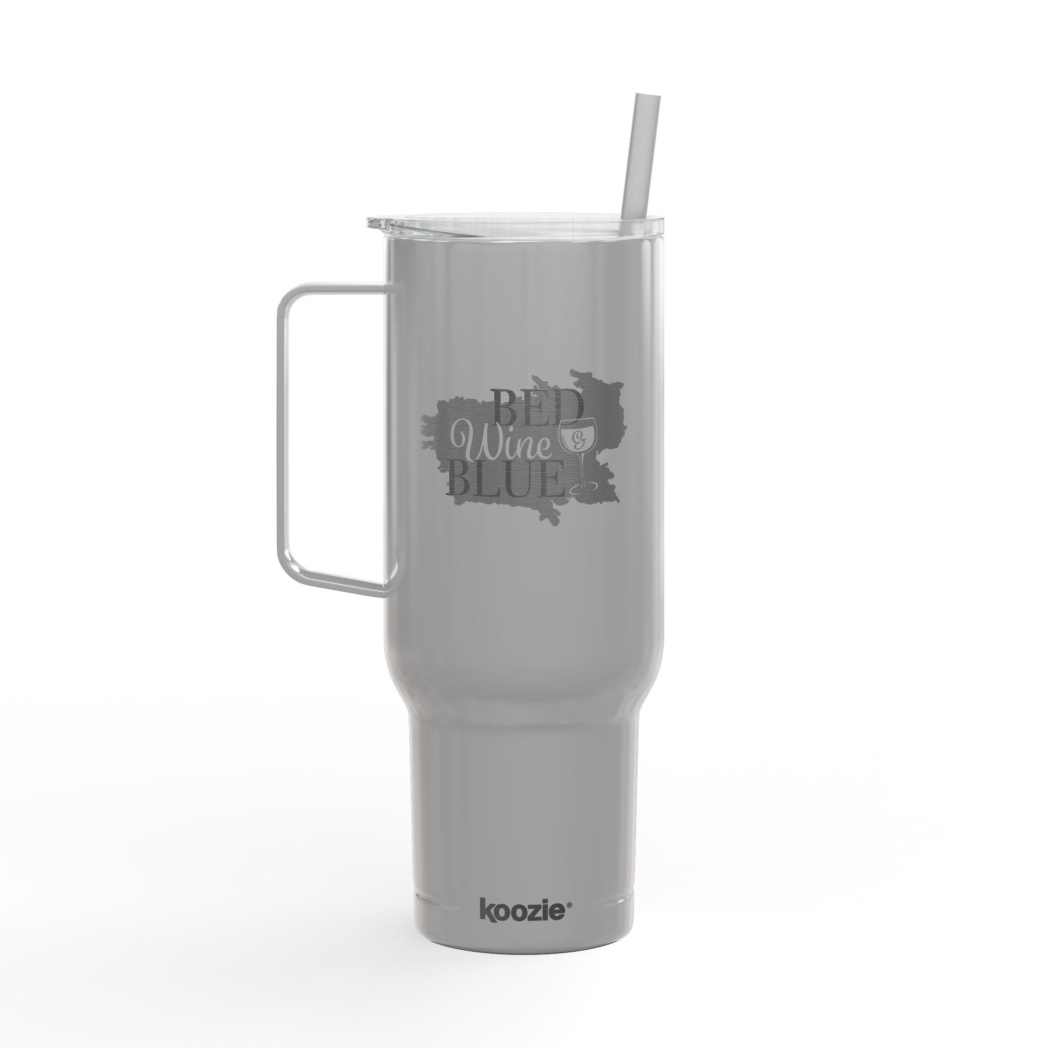 40oz Insulated Tumbler (Engraved) — Red Wine Blue Design