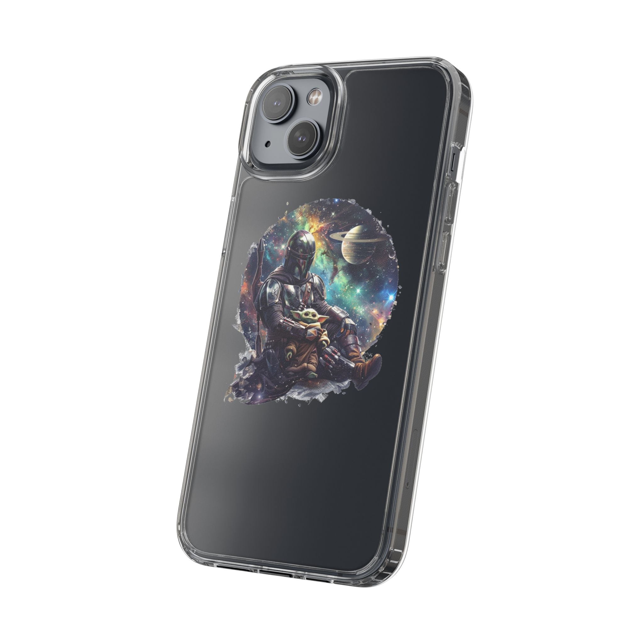 Clear Phone Case — Mandalorian & Grogu Space Art Clear Case