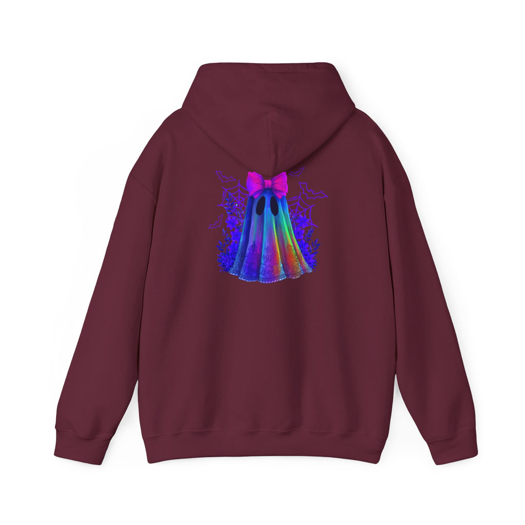 Colorful Ghost Hoodie with Bow — Cute Rainbow Halloween Pullover