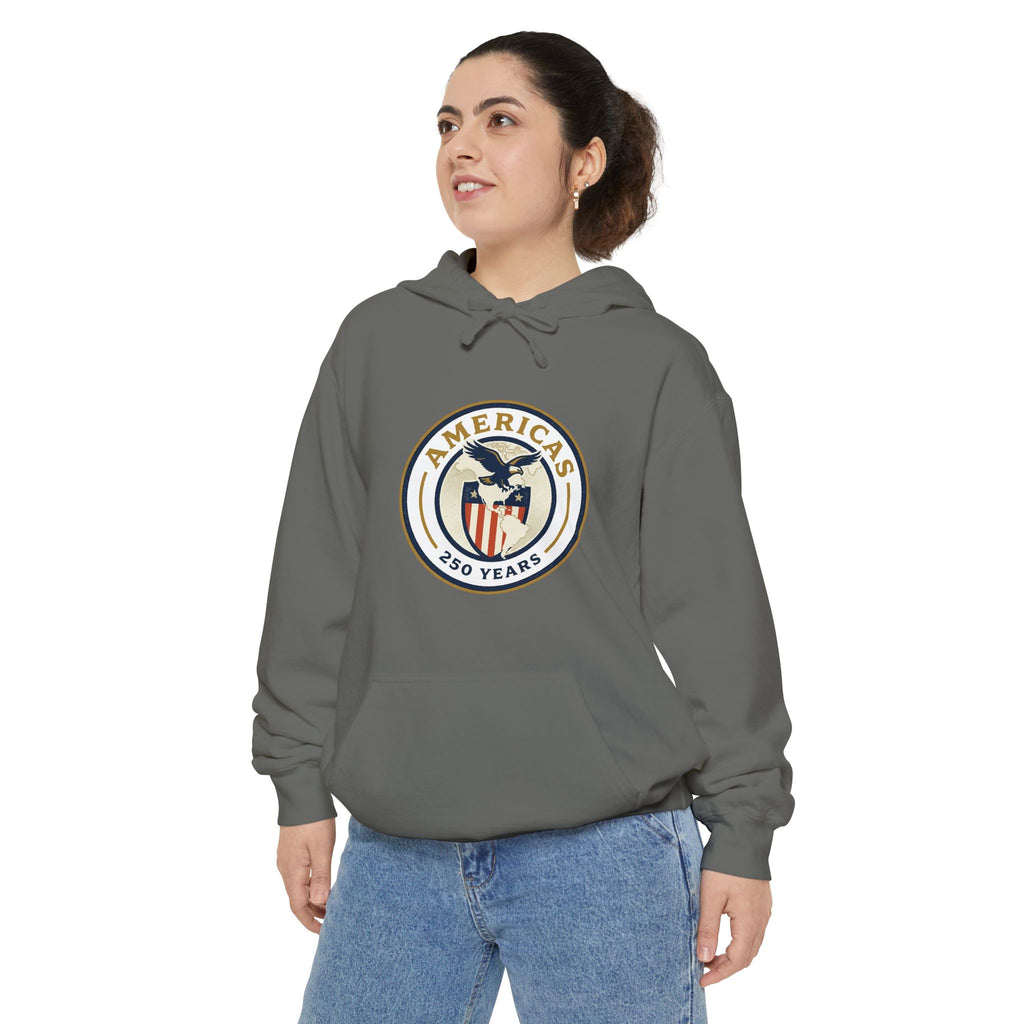 America 250 Emblem Hoodie - Patriotic Eagle Seal Pullover