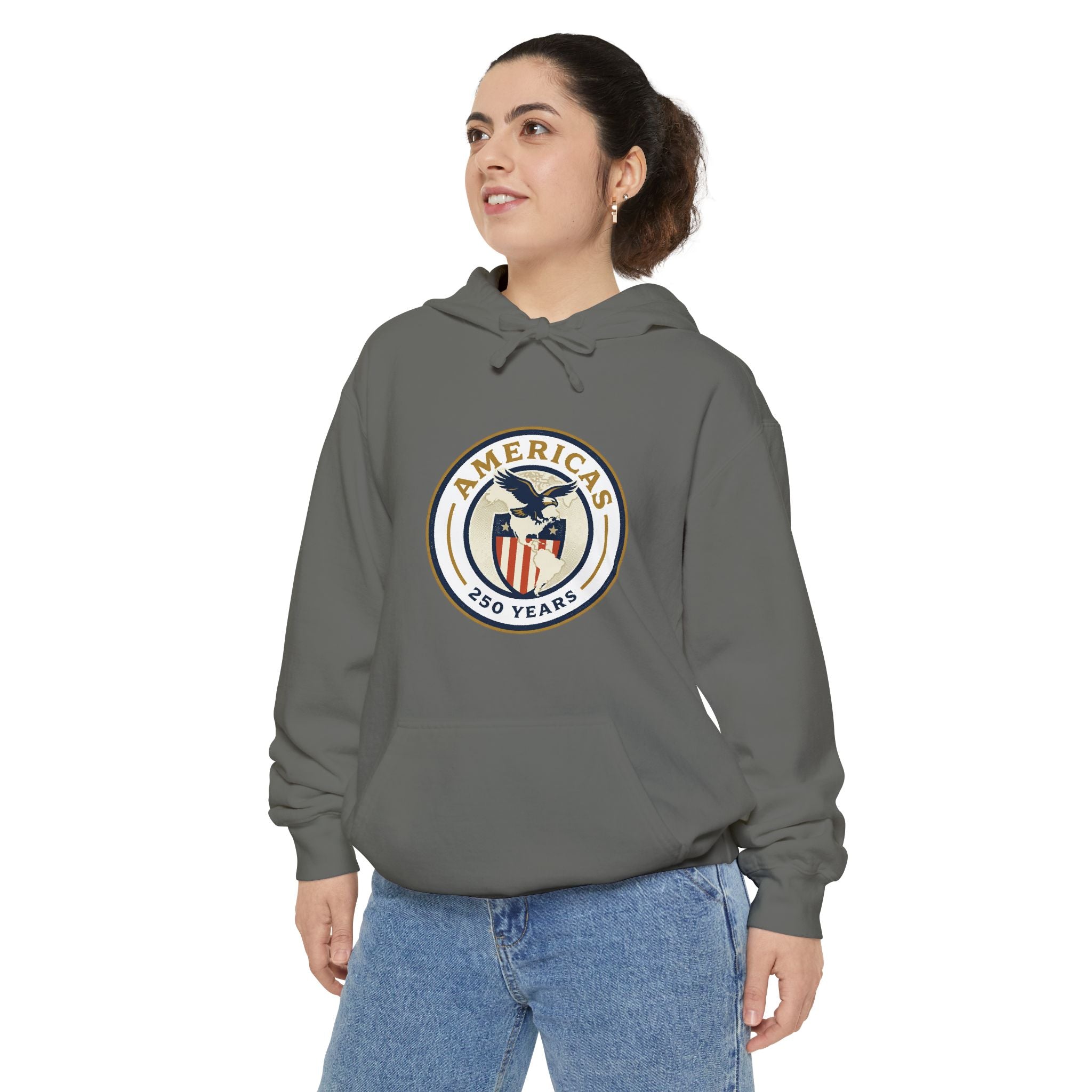 America 250 Emblem Hoodie - Patriotic Eagle Seal Pullover