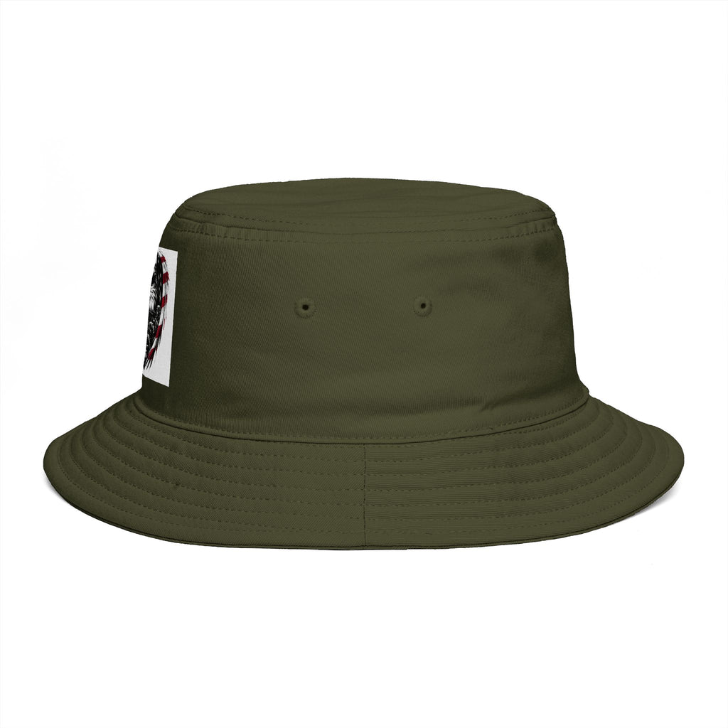 Patriotic Eagle Bucket Hat – American Flag Heart Graphic