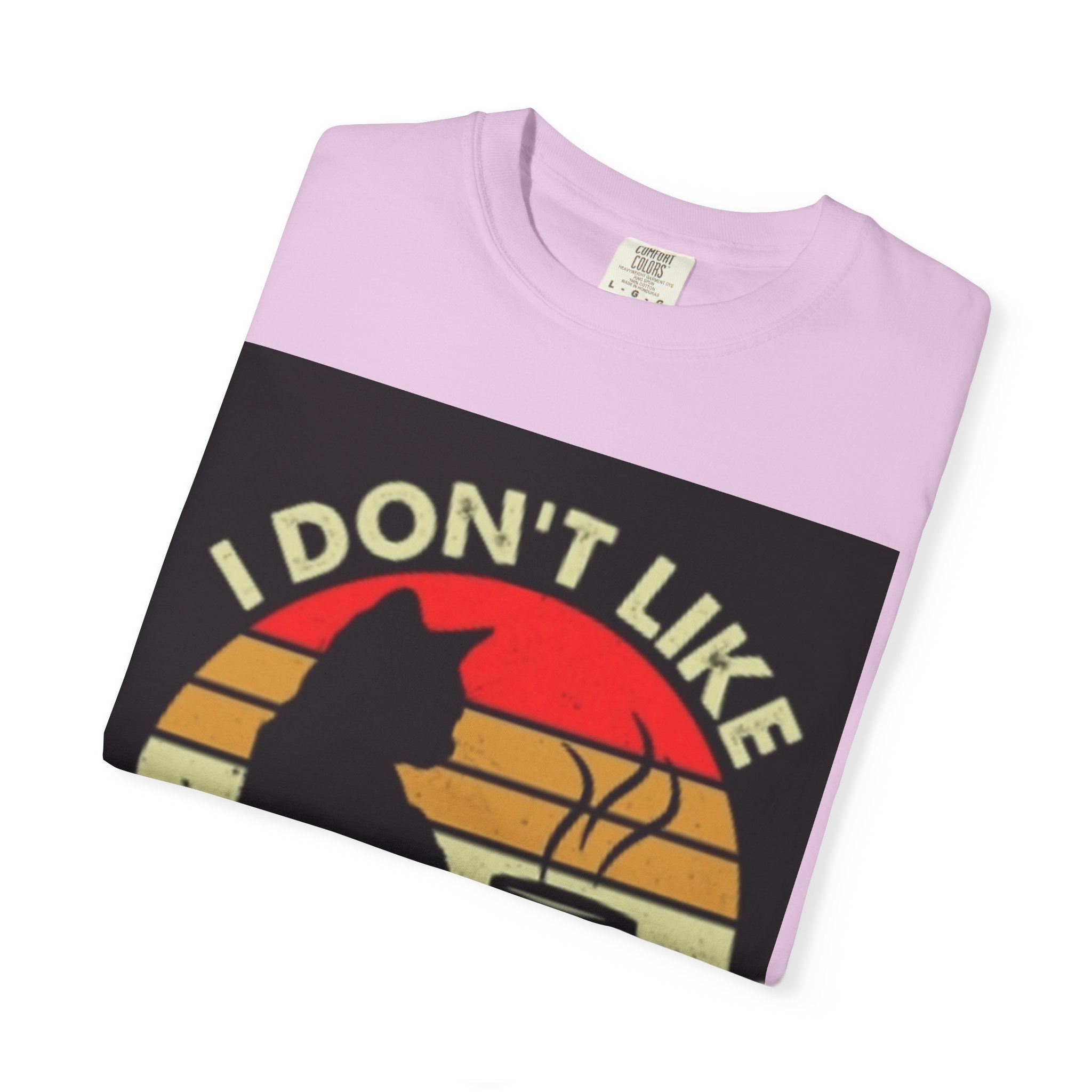 I Don't Like Morning People T-Shirt — Cat & Coffee Retro Graphic Tee