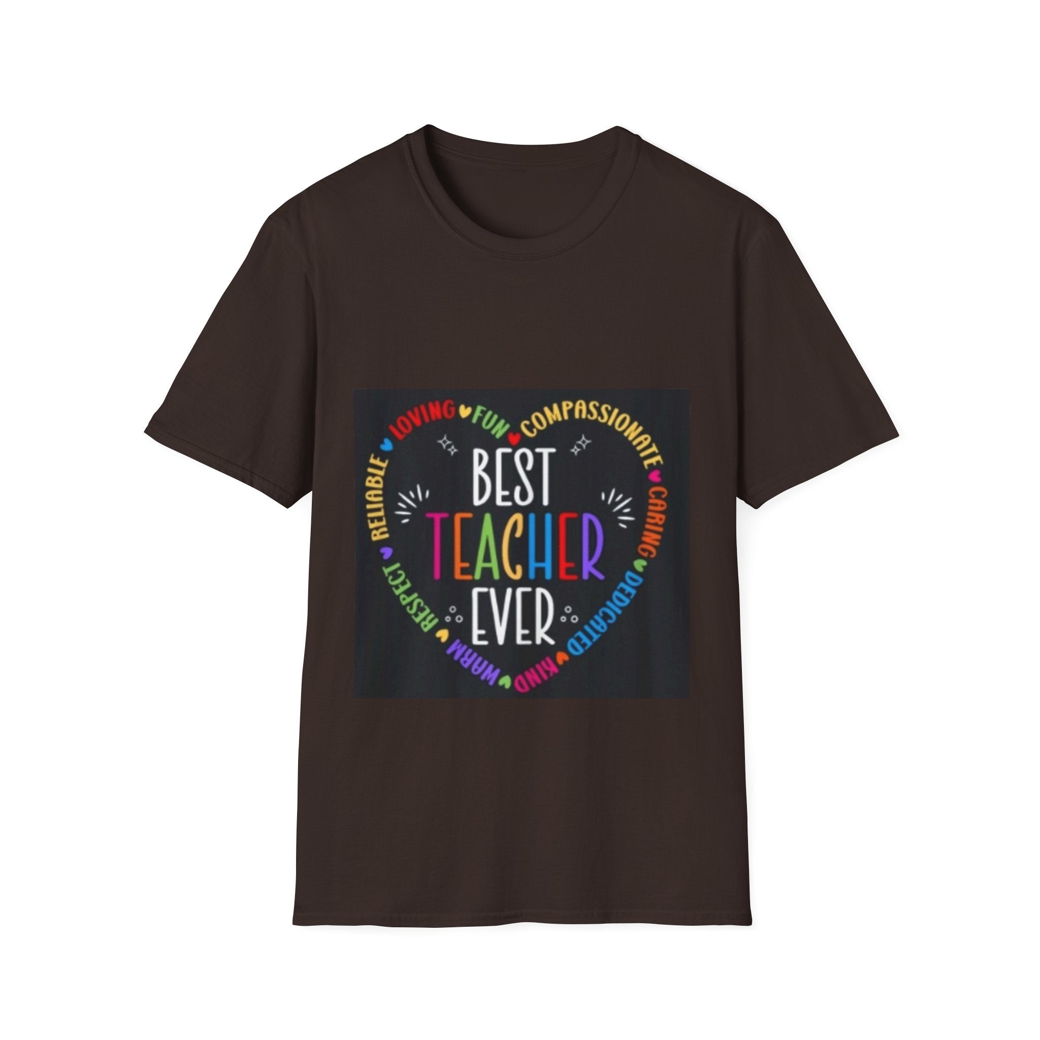 Best Teacher Ever T-Shirt — Colorful Heart Tribute for Educators, Teacher Appreciation Gift