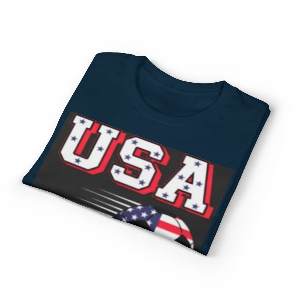 USA Soccer 2026 T-Shirt — American Flag Soccer Ball World Cup Tee