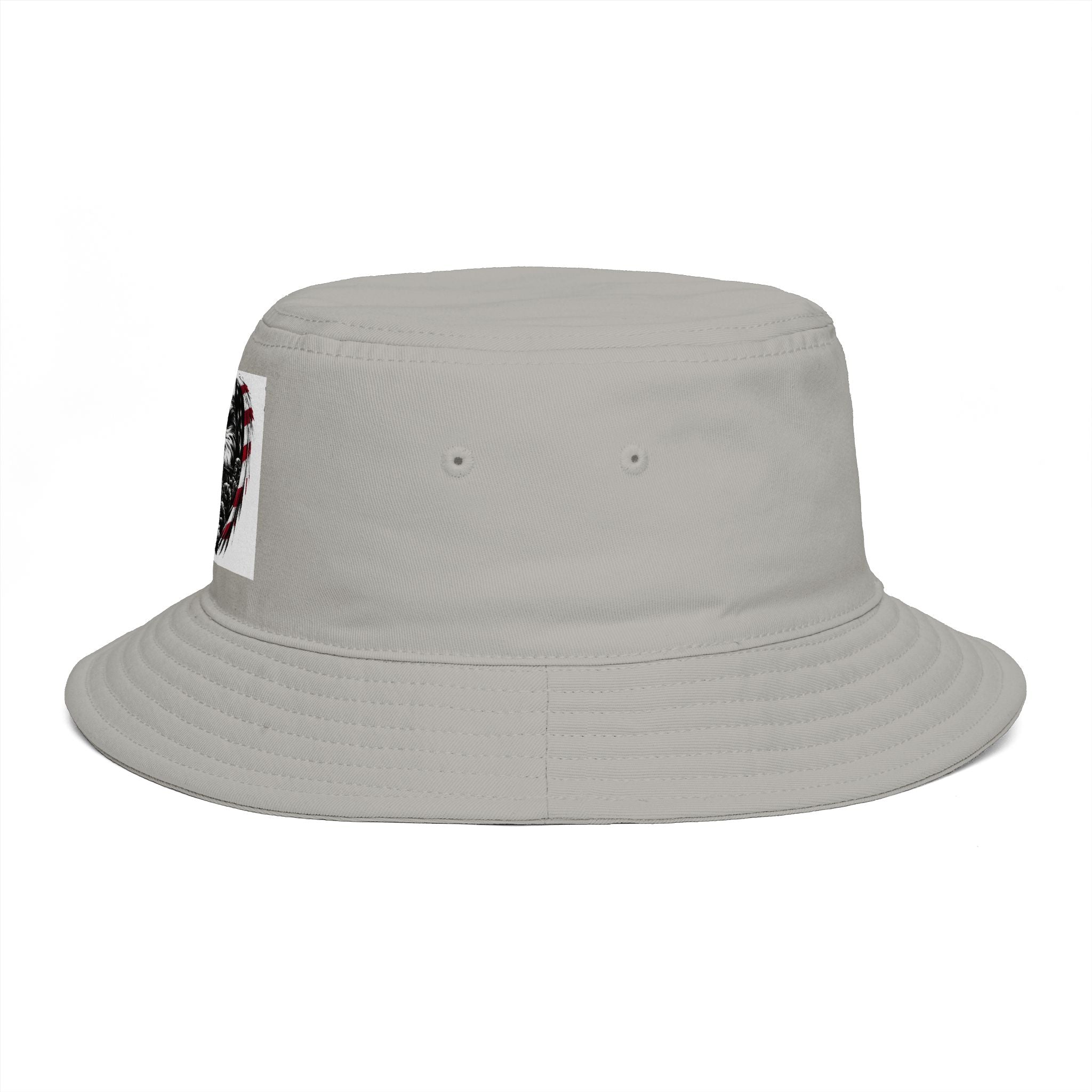 Patriotic Eagle Bucket Hat – American Flag Heart Graphic