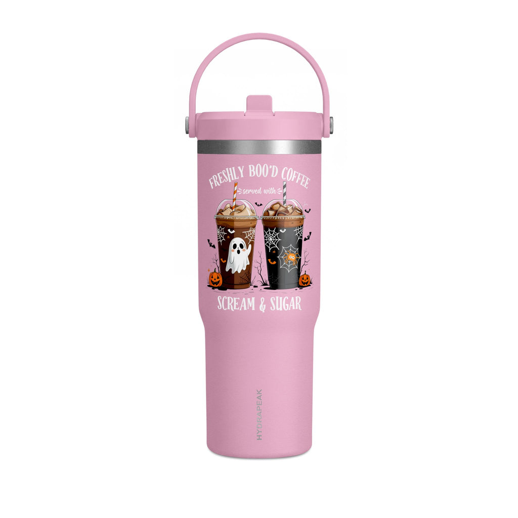 Halloween Coffee Tumbler — “Freshly Boo’d Coffee” 32oz Insulated Travel Cup