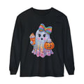 Sparkle Ghost Long Sleeve Tee — Cute Halloween Pumpkin & Candy Design