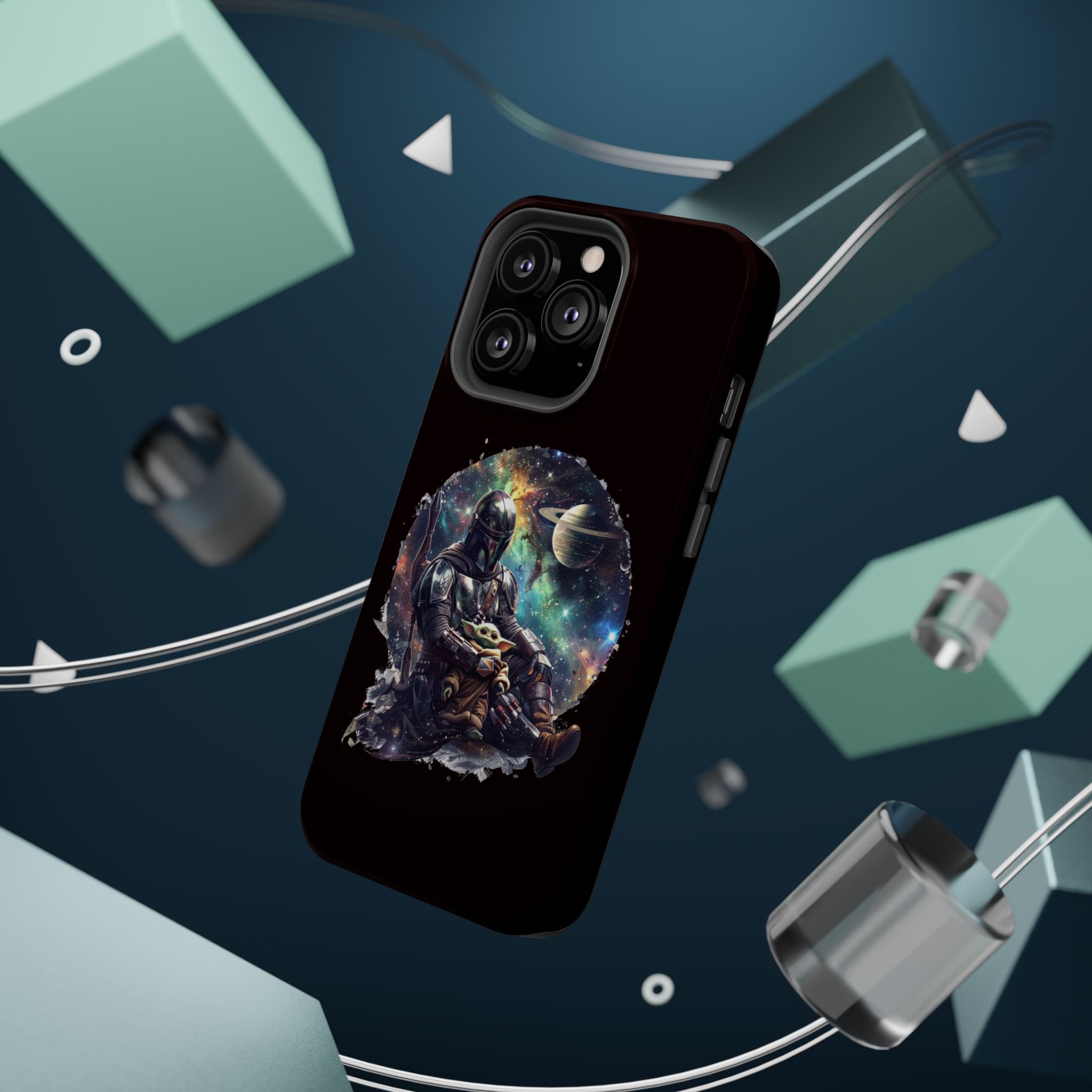 Space Mandalorian Phone Case — Magnetic Impact-Resistant Baby Yoda Design