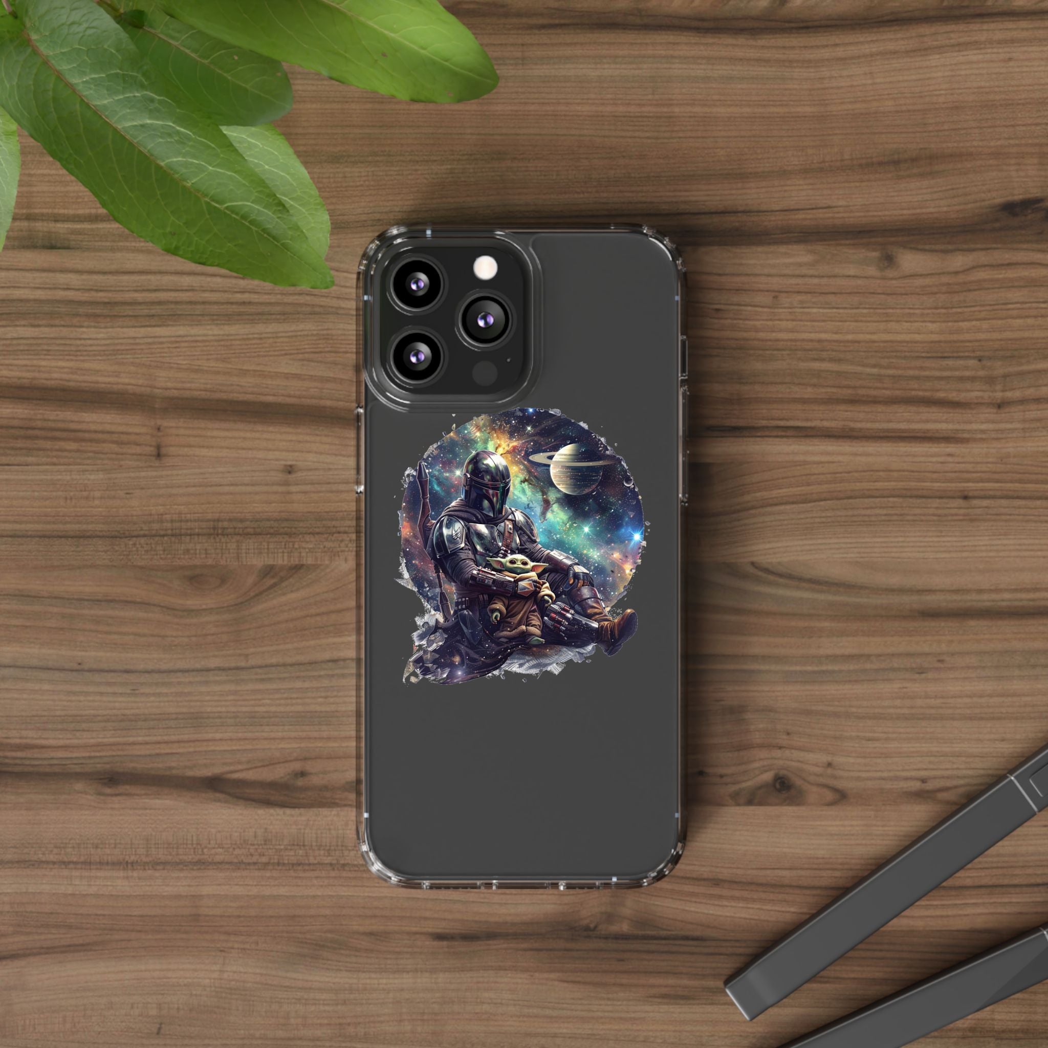 Clear Phone Case — Mandalorian & Grogu Space Art Clear Case