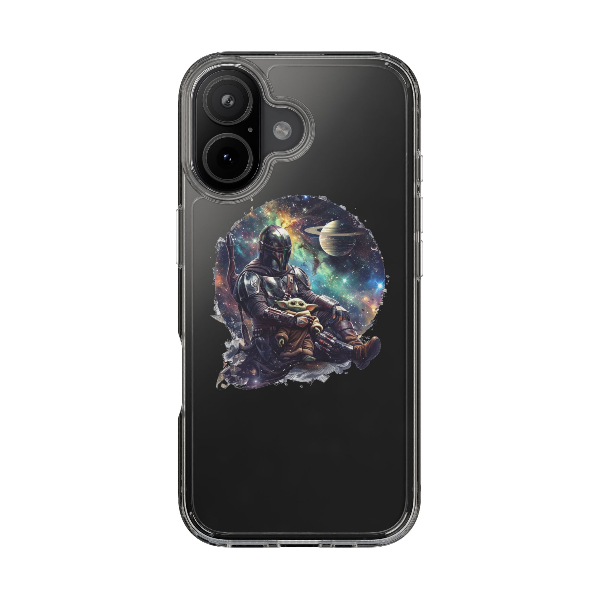 Clear Phone Case — Mandalorian & Grogu Space Art Clear Case