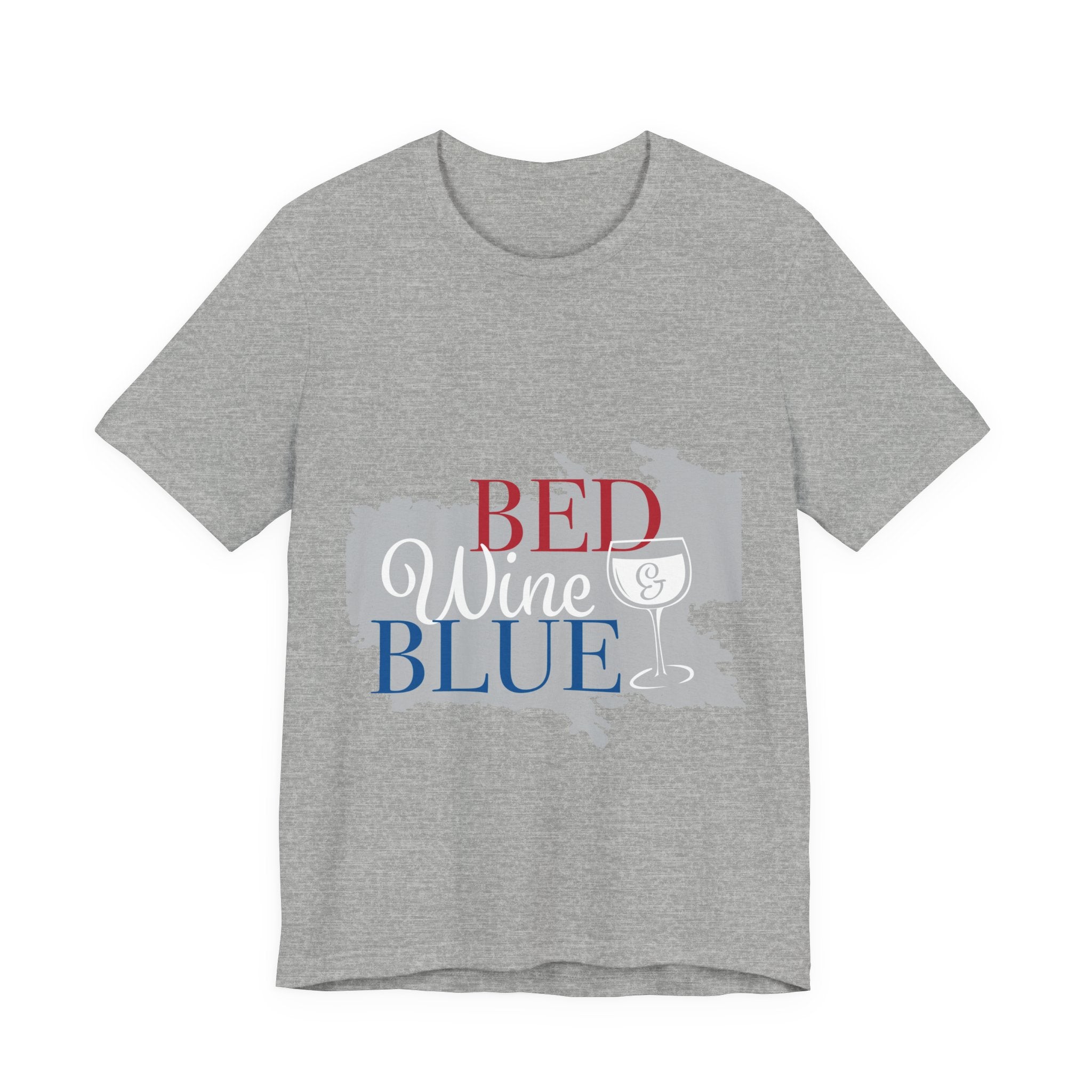 Bed Wine & Blue Tee – Patriotic Relaxation Graphic Shirt