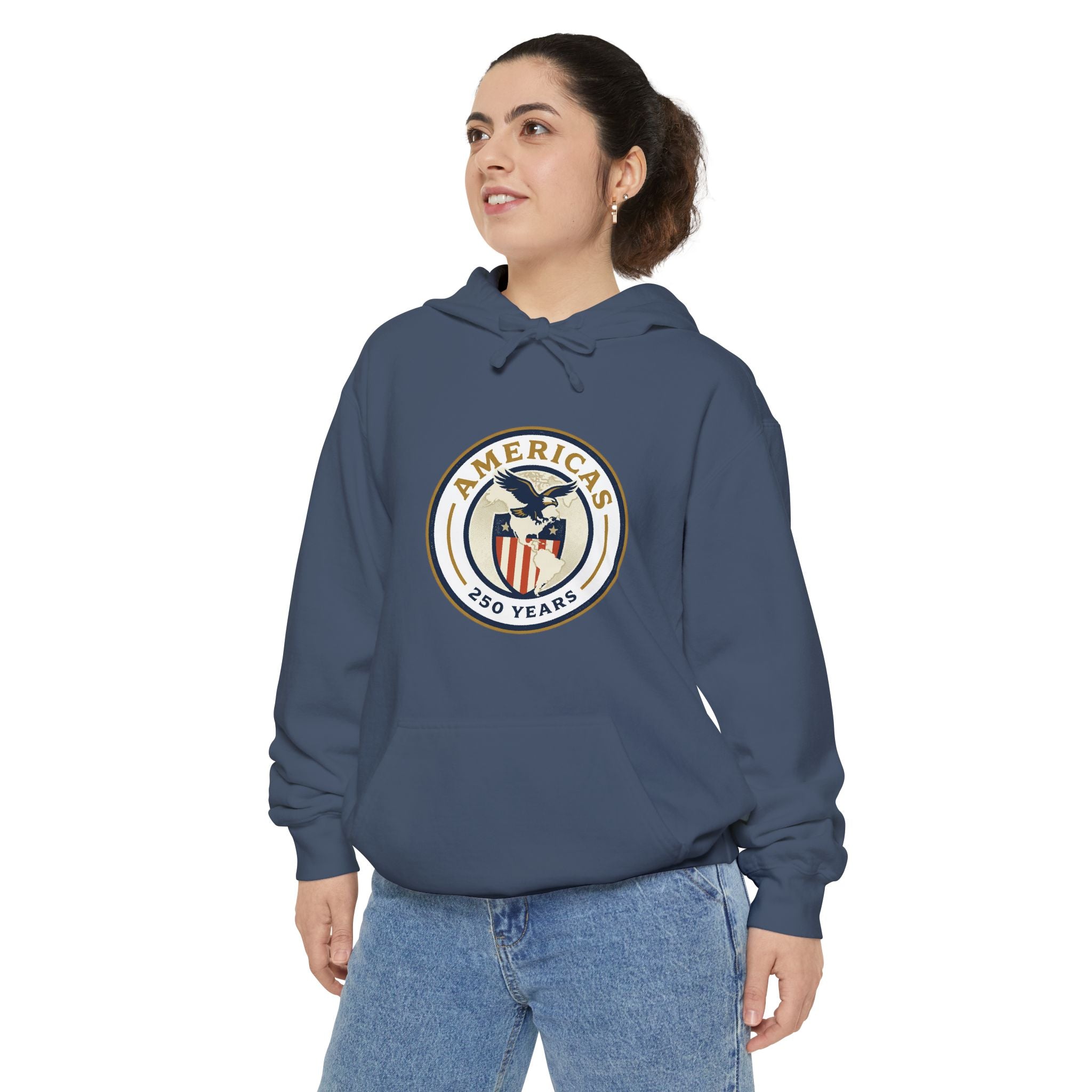 America 250 Emblem Hoodie - Patriotic Eagle Seal Pullover