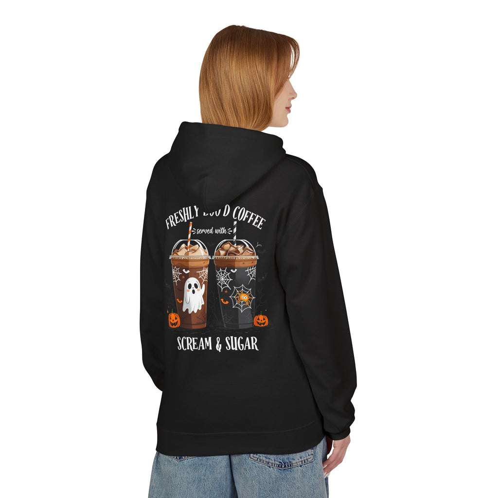 Halloween Coffee Hoodie - "Freshly Brew'd Coffee" Scream & Sugar Graphic