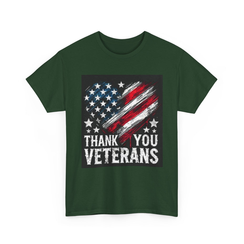 Veterans T-Shirt — Distressed American Flag 'Thank You Veterans' Tee