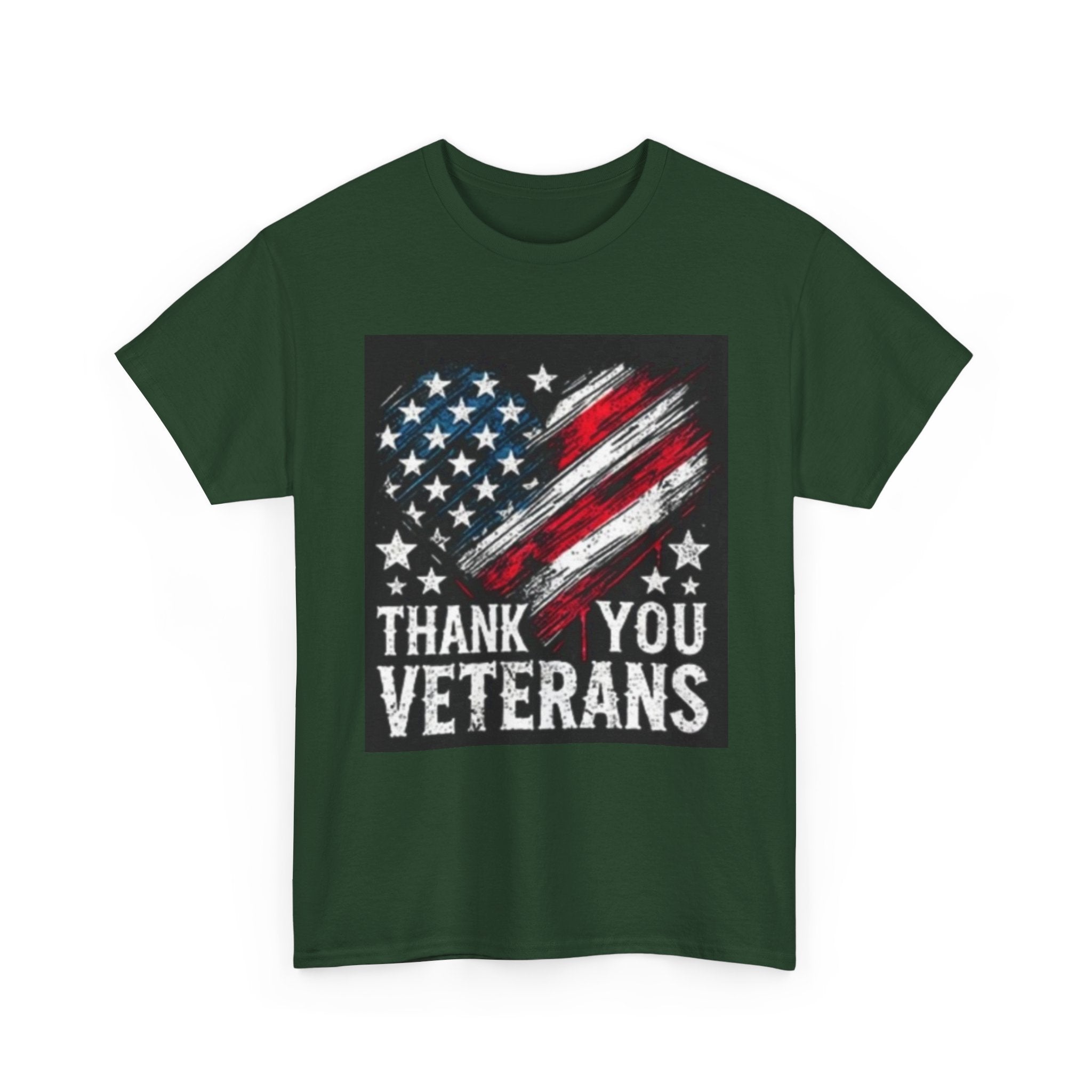 Veterans T-Shirt — Distressed American Flag 'Thank You Veterans' Tee